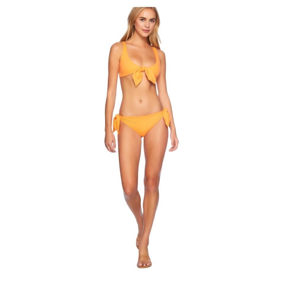 NWT Susana Monaco tie bikini set in nectarine orange size small